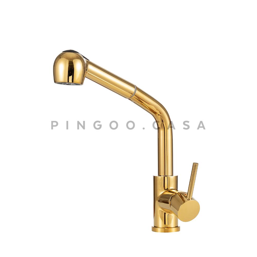Torneira Para Cozinha Gourmet Misturador Monocomando Capibaribe Pingoo - Dourado - Home & Living