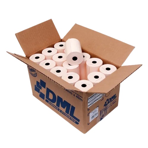 Bobina Térmica 79mm X 30 Metros Cor Salmão 1 Unidade