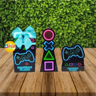 kit Caixa Milk , Cone Pirâmide e Porta bis Videogame C/10 Unidades de cada{ Ushop Festas} em Oferta na Shopee