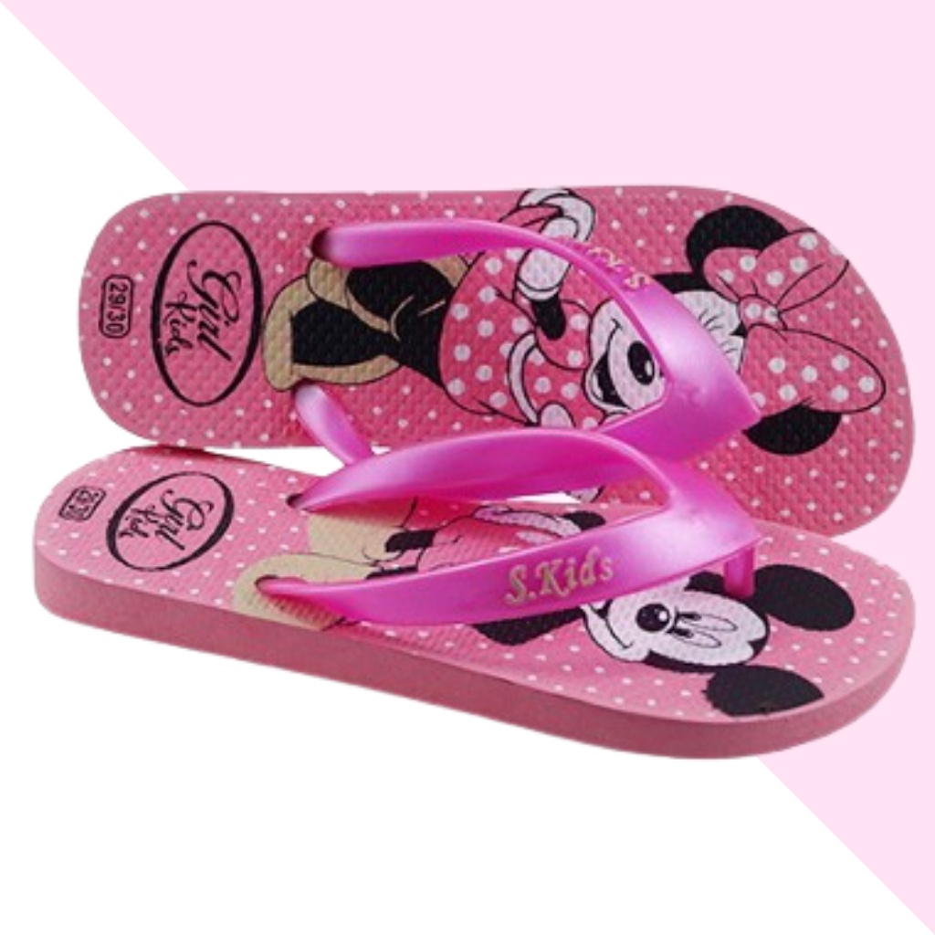 Detalhes do Chinelo Feminino Infantil Minnie Casal PVC Confortável