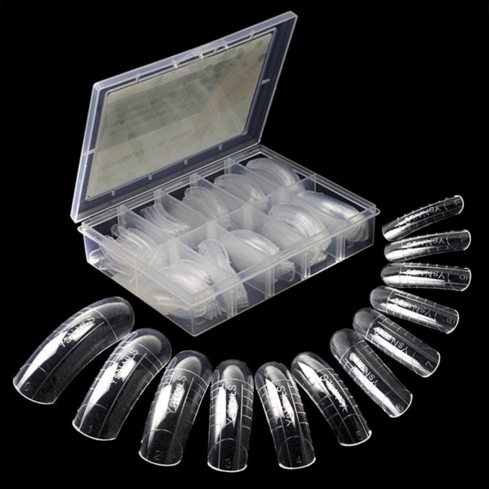 100 Moldes F1 Unhas Tips Reutilizável Porcelana Dual Form