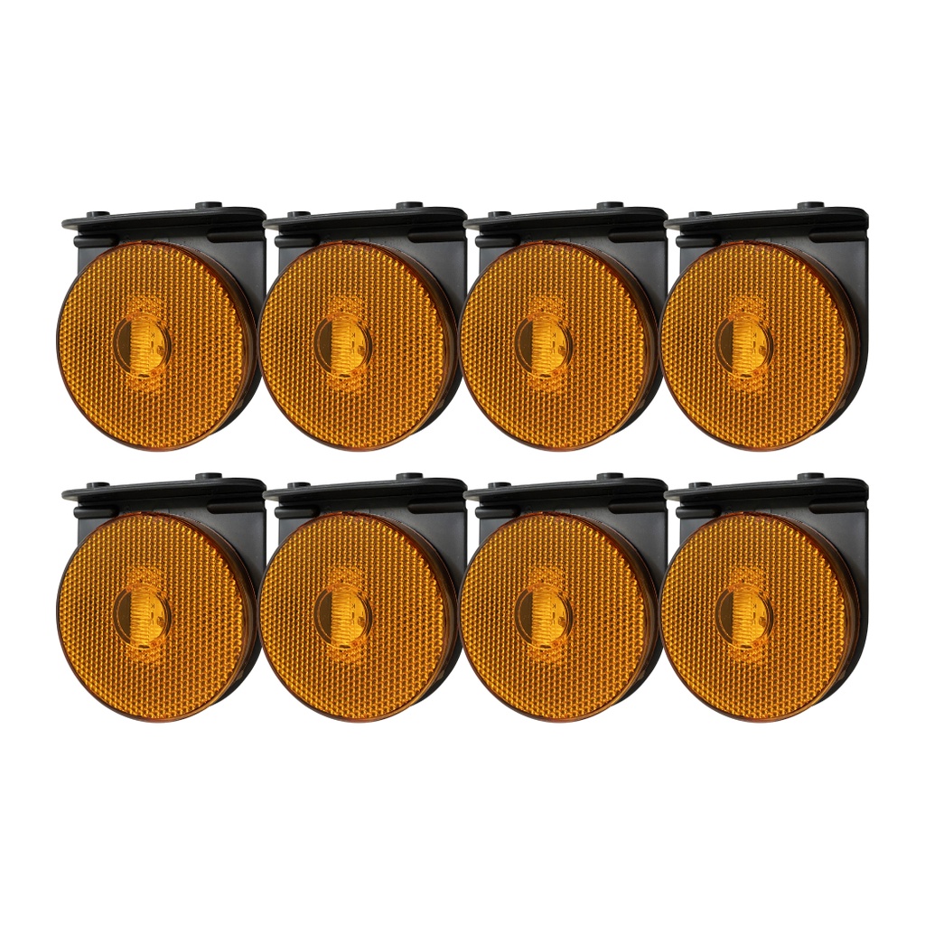 Kit 8 Lanterna Lateral Carreta Randon Led Bivolt Laranja