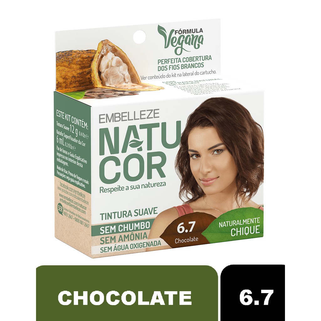 Tinta de Cabelo Natucor Naturalmente Chique Chocolate 6.7