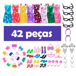 Roupinha de Boneca Kit Com 42 Pcs Roupas e Acessórios em Oferta na Shopee