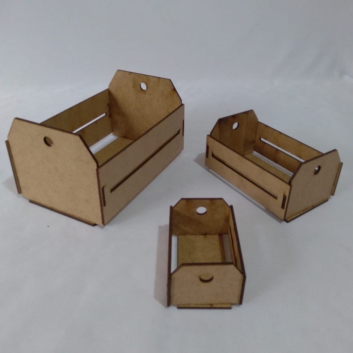 Trio Caixotes em mdf cru- item decorativo  P, M,G 4 trio