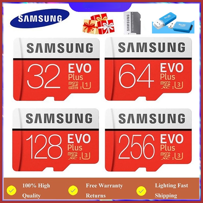 Cartão De Memória Samsung Evo Plus 32 Gb/64/128/256/512 Micro SDXC C10 U3 SD SDcard 95 Mb/s Velocidade De Leitura