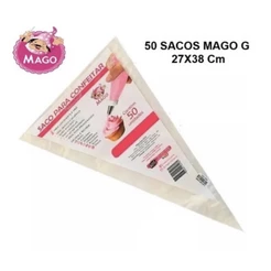 50 Saco de Confeitar 27x38 Manga de Confeitar Para Bico Confeiteiro (CHOCO)