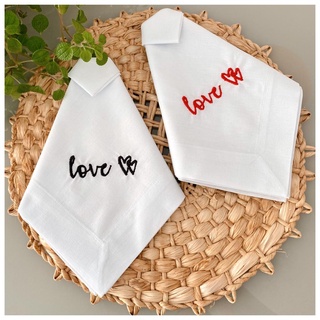 Guardanapo Bordado para Mesa Posta Love - Dia dos namorados