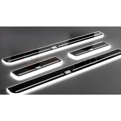 Soleira Automotiva Iluminada LED Black Fiat Cronos 2018 2019 2020 2021 2022