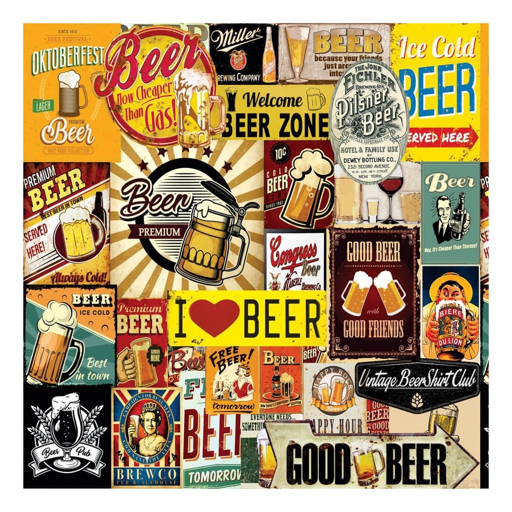 Papel De Parede Boteco Cerveja Bebida Bar Retrô Vintage