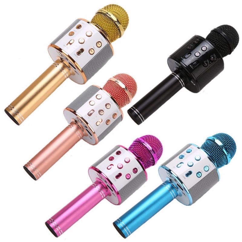 Microfone Portátil De Karaokê Sem Fio Bluetooth Ws-858  Portátil Com Controle de Voz Entrevista Palestra Youtuber TikTok