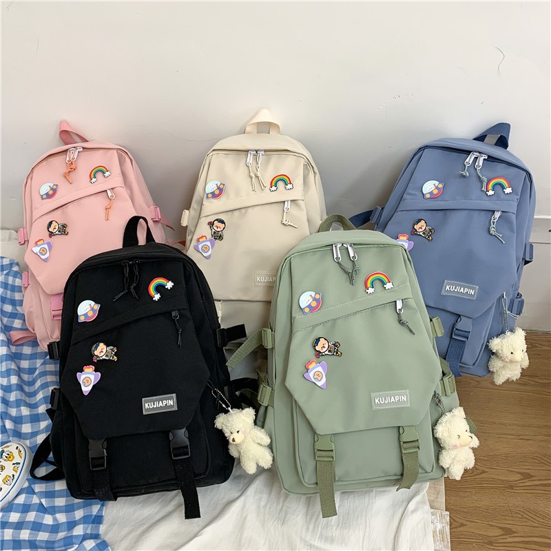 Mochila feminina ins mochila estudante meninas bolsas escolares estilo coreano bolsa de grande capacidade