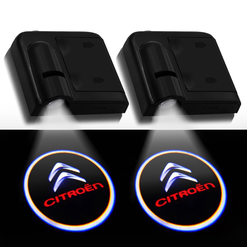 2 Peças LED luz De Boas-Vindas Porta Do Carro Logotipo Do Projetor Para Citroen c3 c4 c5 Aircross e-c4 DS5 DS7 Acessórios