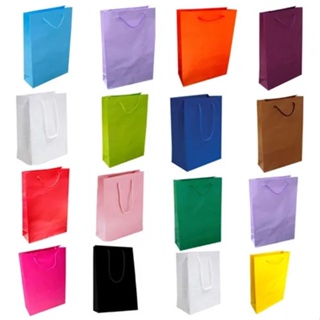 Sacola De Papel 25x17x6cm Diversas Cores Presente Bolsa Festa 10 UNIDADES em Oferta na Shopee