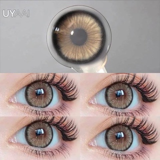 UYAAI 2PCS \ Lentes De Contato Par Série Mirage Verde Anual Maquiagem 14,5mm Marrom
