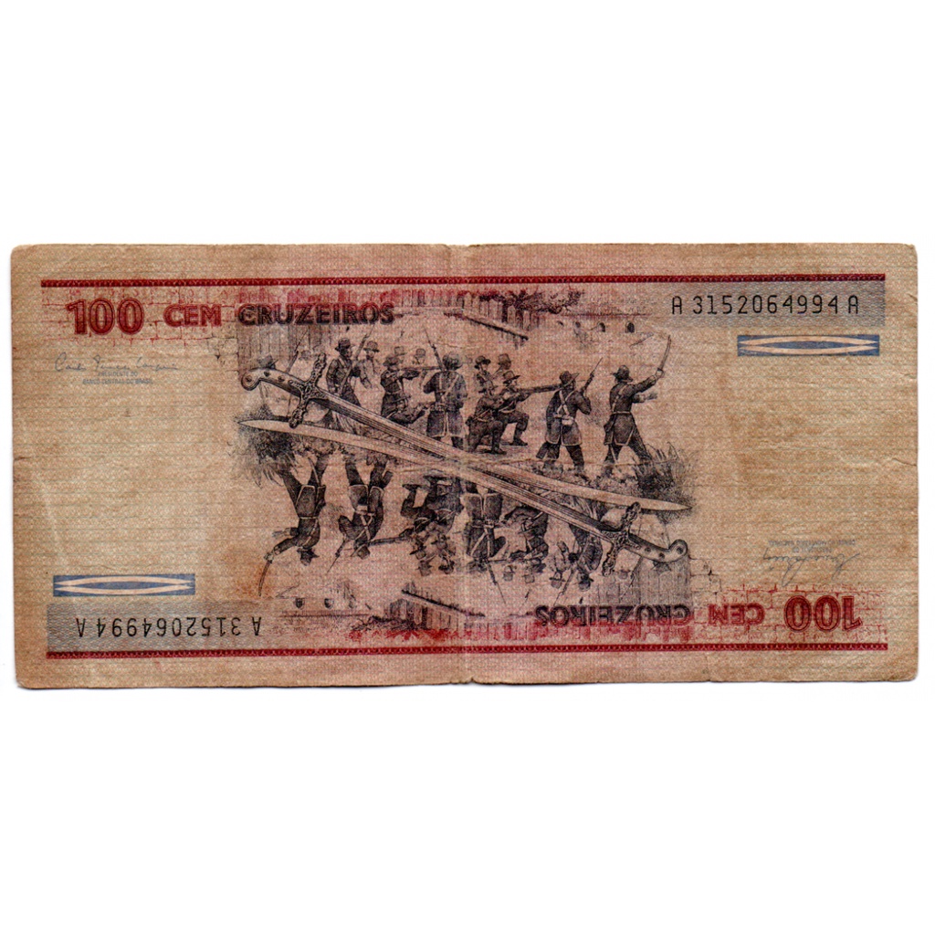 100 Cruzeiros Duque de Caxias C156 Bc Cédula Antiga