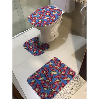 Elegância Única: Jogo de Banheiro Antiderrapante Estampado