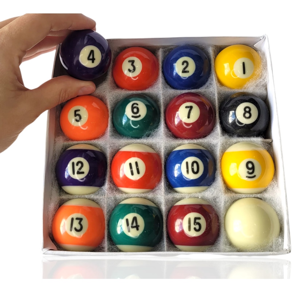 Kit jogo completo bolas de sinuca para crianças 38mm diversão garantida 16 peças diversão