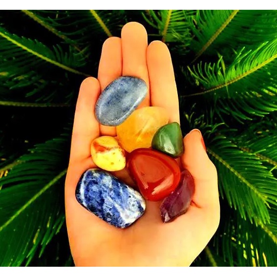 Kit Com 7 Pedras Dos Chacras Pedras Naturais Roladas Reiki Cristais Dos Chakras Shopee 