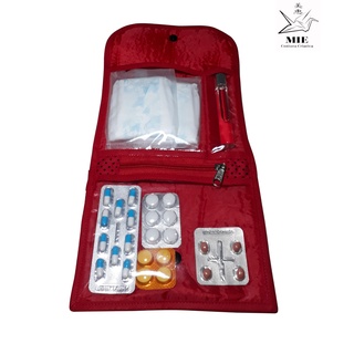 Porta Remédios e Absorventes em Tecido Tricoline com Fecho de Botão Tic Tac