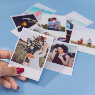6 Fotos poraloids para ser cortada, sua foto com frase ou sem frase, família, casal,