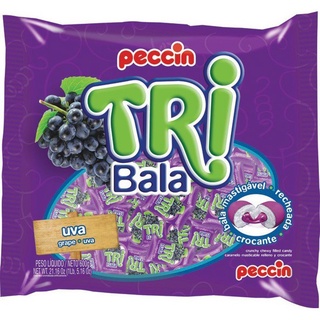 Bala Recheada Tri Bala Sabor Uva 500g - Peccin