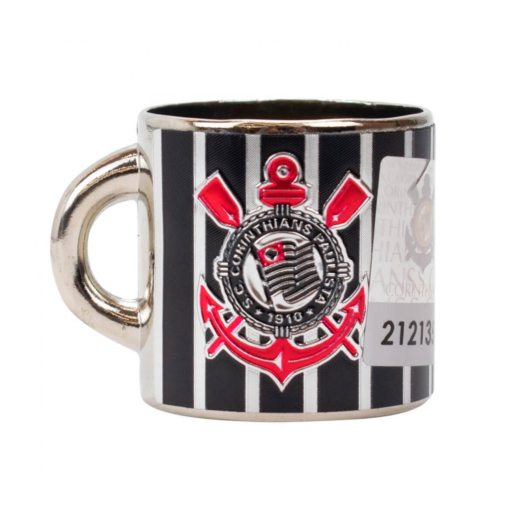 Mini Caneca Corinthians Decorativa Ímã Metal 3.5cm de altura Corinthians timão