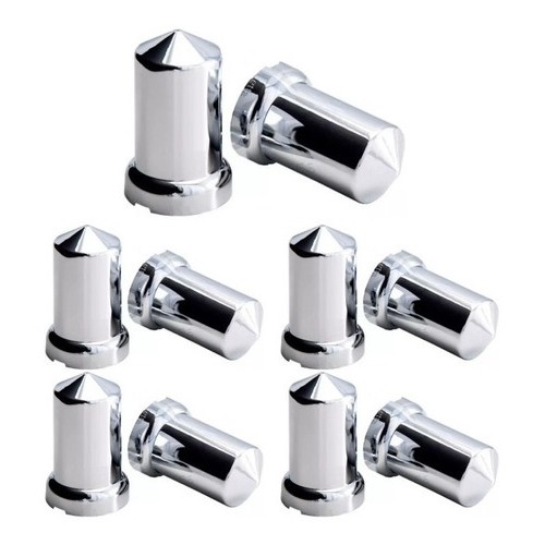 Kit 10 Capa De Porca Mexicana Caminhão Cromada Parafuso Roda 27 30 32 33 Mm