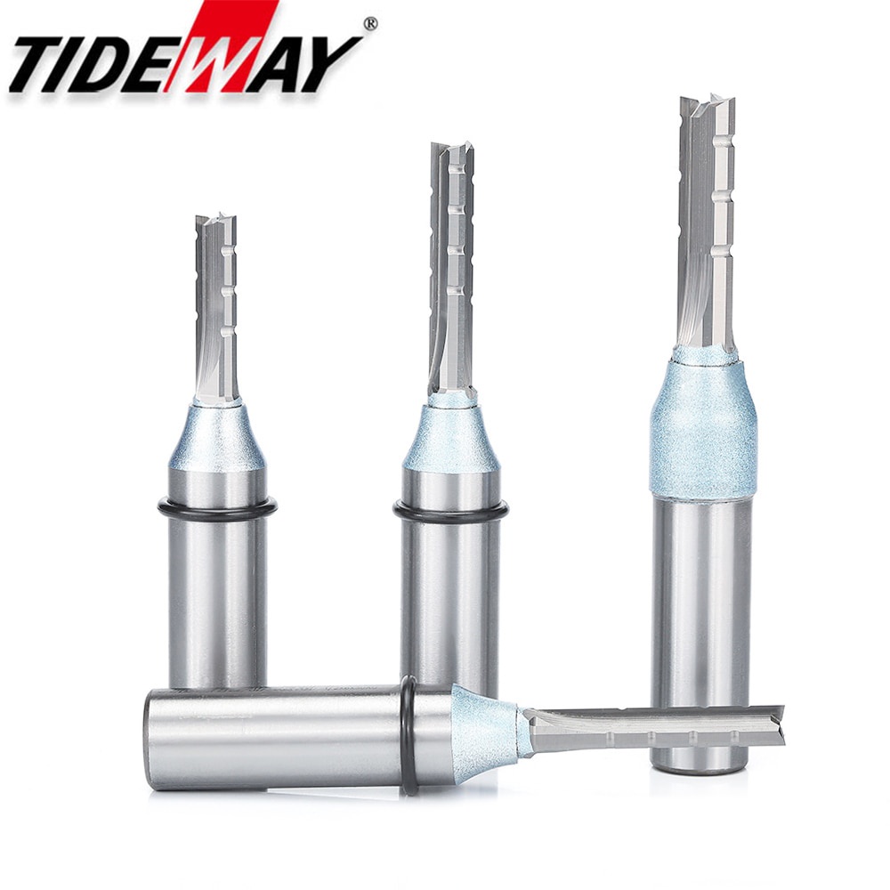 Tideway 1/2 Shank 3 Flautas Corte Reta Router Bit TCT Cortadores Para Trabalhar Madeira CNC Bits Slot De Fresa