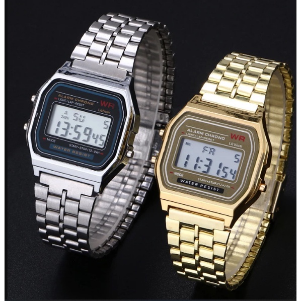 Mulheres unisex relógio de ouro prata preto vintage led digital esportes militar relógios pulso presente digital eletrônico masculino