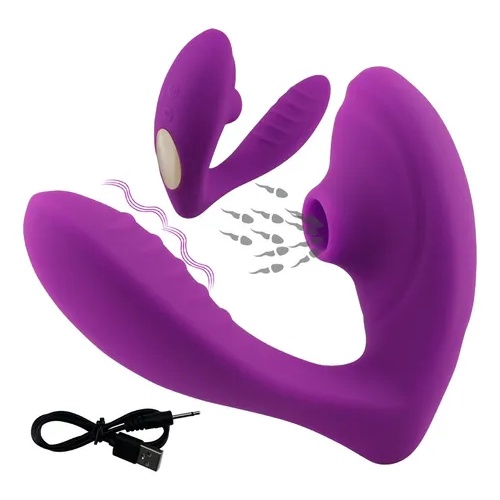 Vibrador feminino Sucção com 10 Velocidades Para Mulheres Sugador Clitóris Estimulador Erótico buceta masturbador (Roxo)