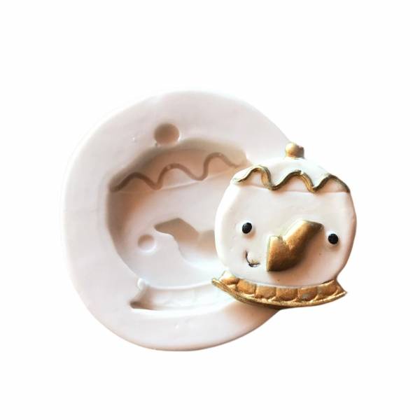 Molde de Silicone para Biscuit Artesanato e Confeitaria Bule A Bela E A Fera 409
