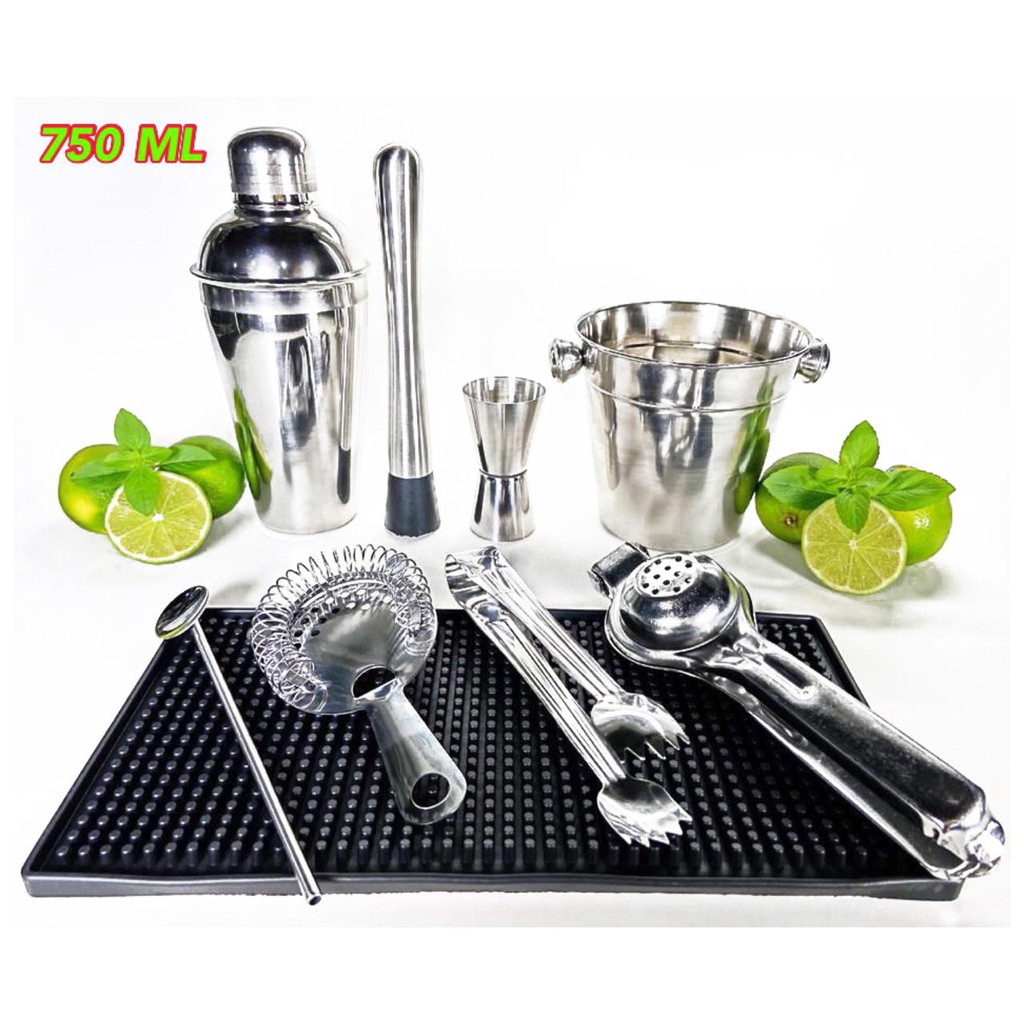 Kit Bar Aço Inox Coqueteleira 750 Ml Caipirinha Completão Presente