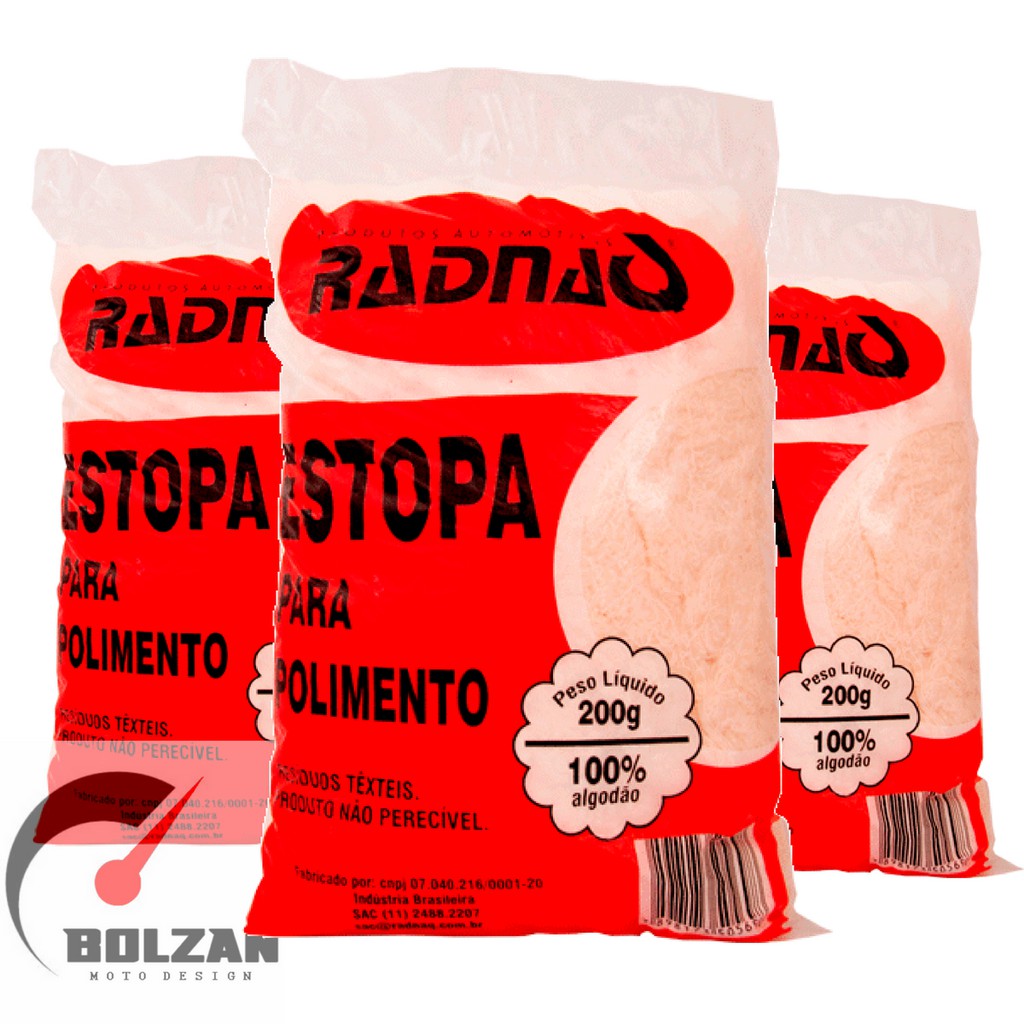 Kit 3 Saco De Estopa Para Polimento Automotivo Radnaq Barato 200g cada