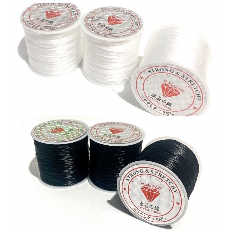 50m Fio De Silicone Elástico Stretchy para montagem de pulseiras e artes