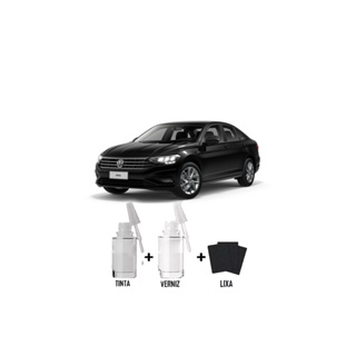 Tinta Tira Risco Automotivo Preto Ninja VW + Verniz 15ml em Oferta na Shopee