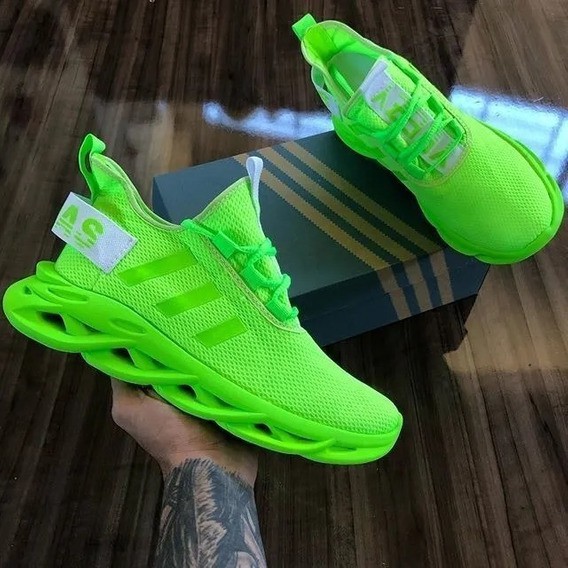 tenis adidas verde limao feminino