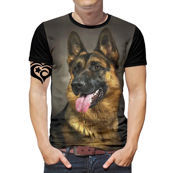 Camiseta Pastor Alemao Masculina Cachorro Cao Animal Blusa