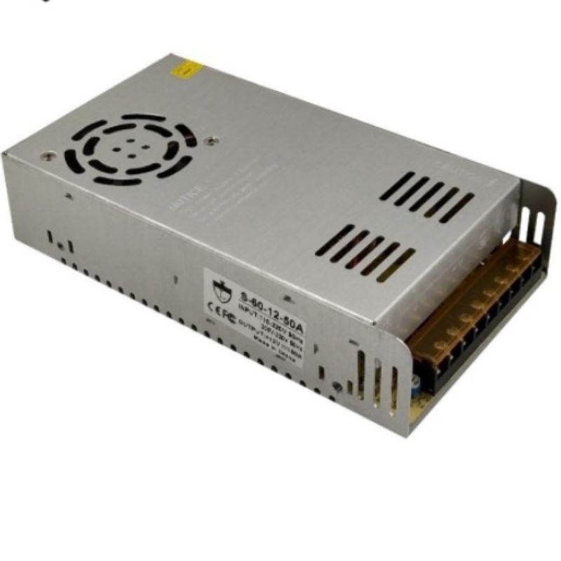 Fonte Chaveada 50A 12V 600W Bivolt Som Câmeras Cftv Chave Seletora