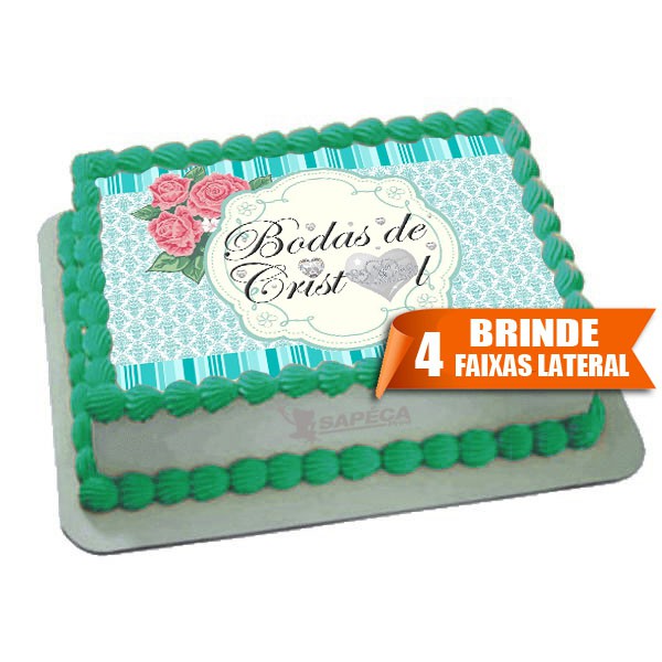 Papel arroz Bodas de cristal para Bolo de 4kg