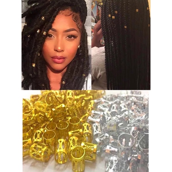 50 Unidades Anéis Para Box Braids Tranças Jumbo Dreds Cabelos em Oferta na Shopee