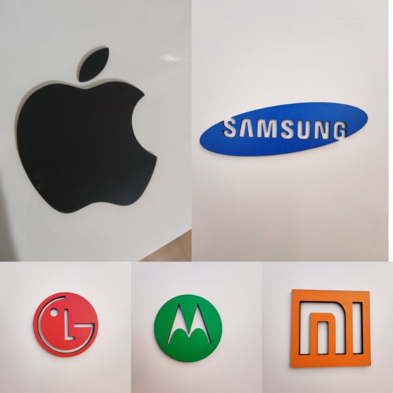 Logo Marcas de Celulares e eletrônicos Em MDF Decoração Loja Assistência técnica