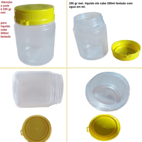 Potes Para Colocacaos De Mel E Alimentos 100 Und 250ml Mel