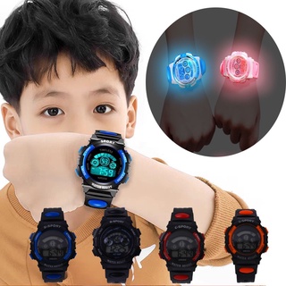 Relógio De Pulso Digital Infantil Luminoso À Prova D'água Com Pulseira De Silicone LED Colorido