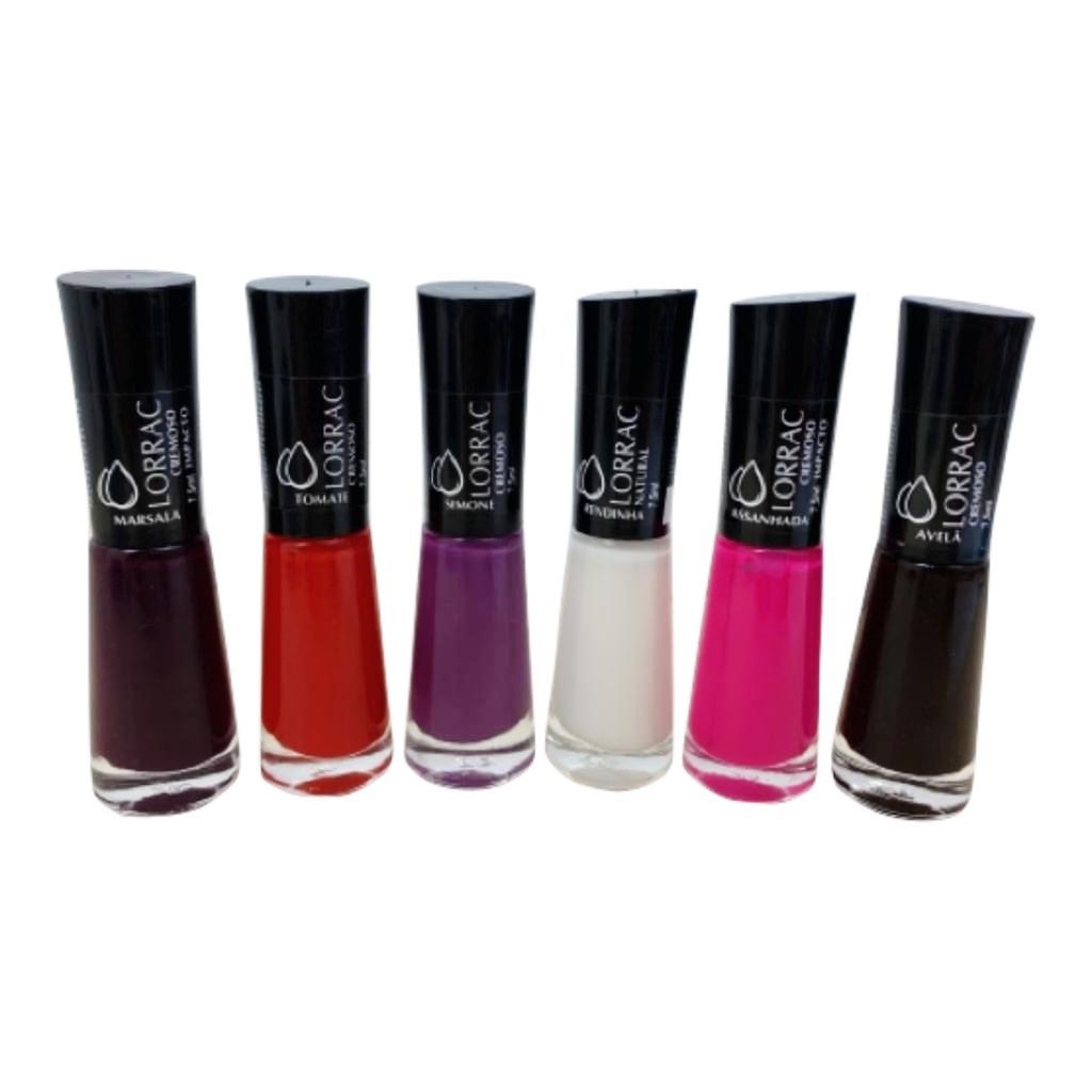 Kit Esmalte Profissional 6 Cores Manicure Alta Qualidade E Rendimento Lorrac