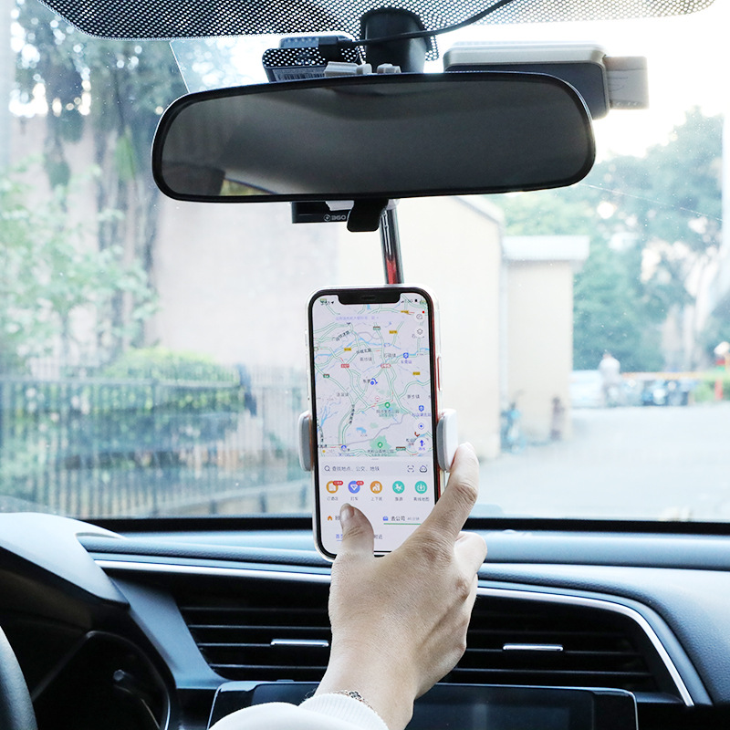 Novo Suporte Para Espelho Retrovisor De Carro Ajustável android iPhone 12 Assentos Smartphone Telefone