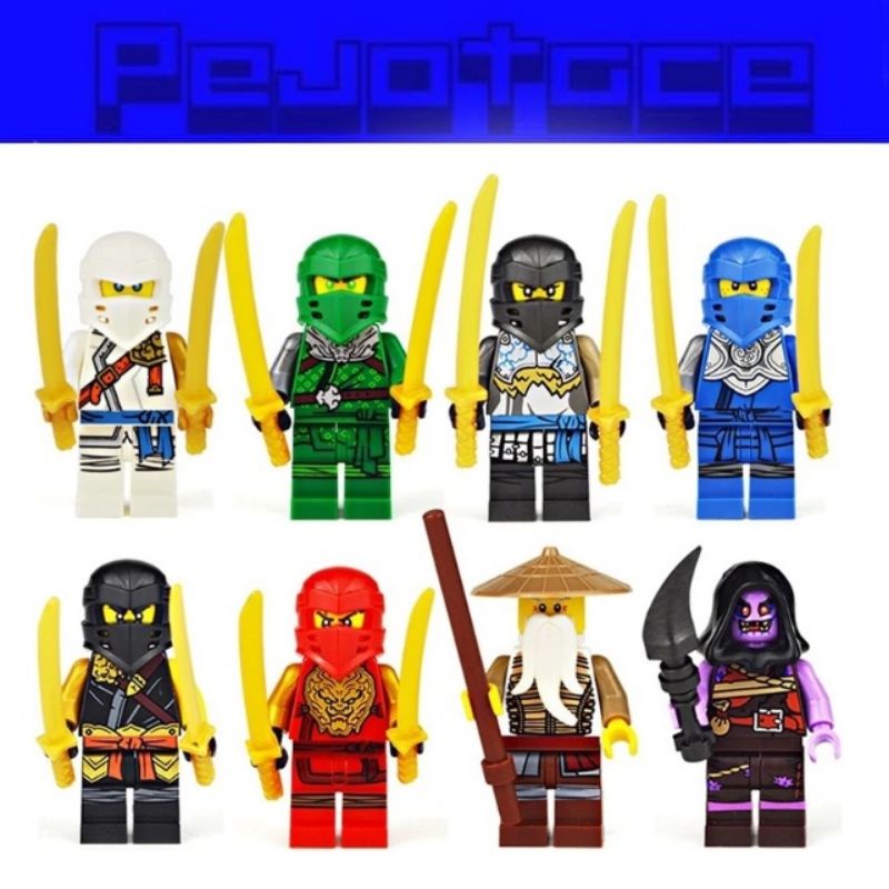 kit 8 Bonecos Ninjago Ninjago Séries Vilões Mal Blocos de Montar compatível  com lego essa não acompanha base