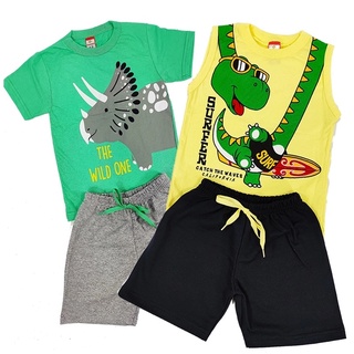 Conjunto Blusa e Bermuda Infantil Menino Kids Liquidação Confira!