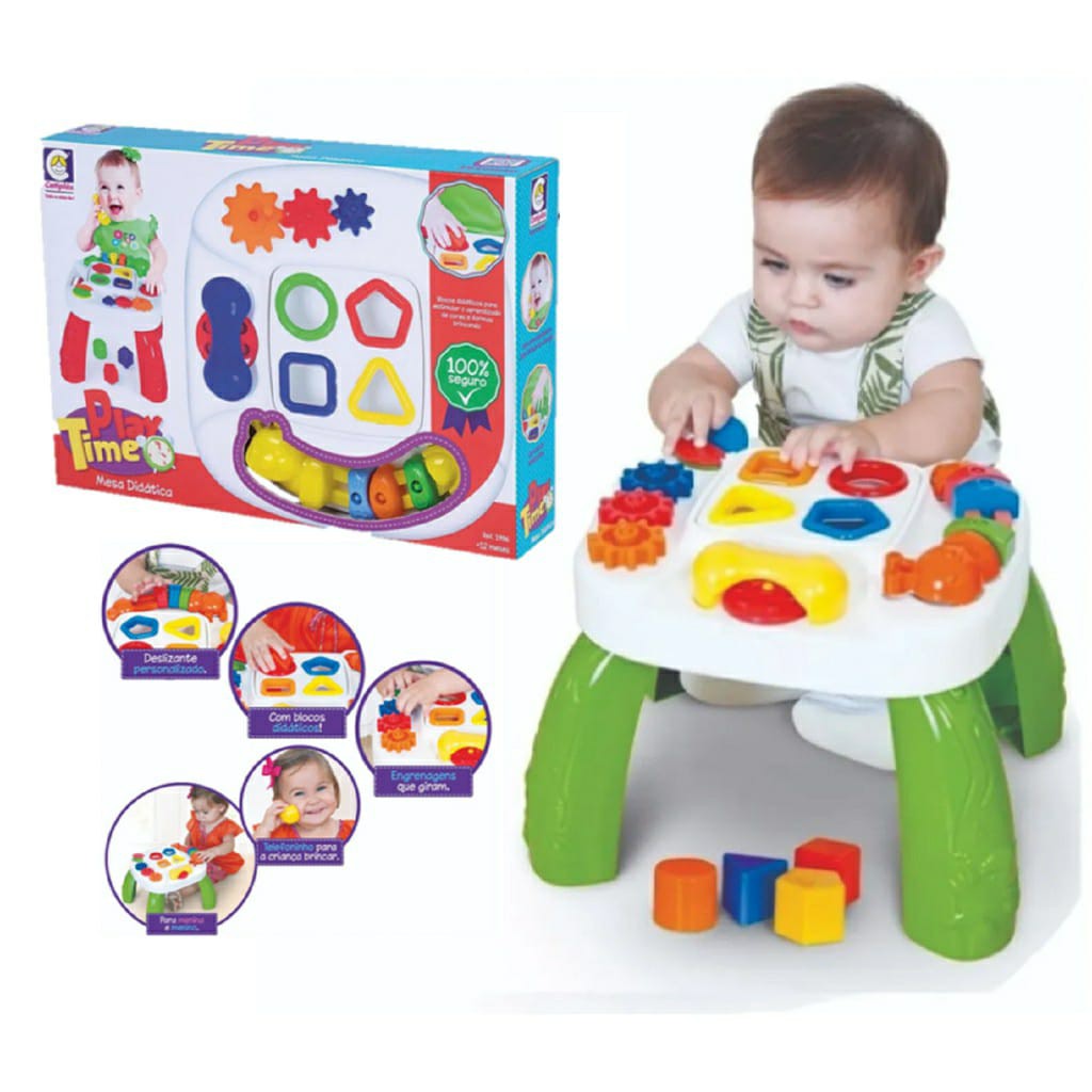 Mesa Didática Infantil Mesinha Atividades Educativa Cotiplas