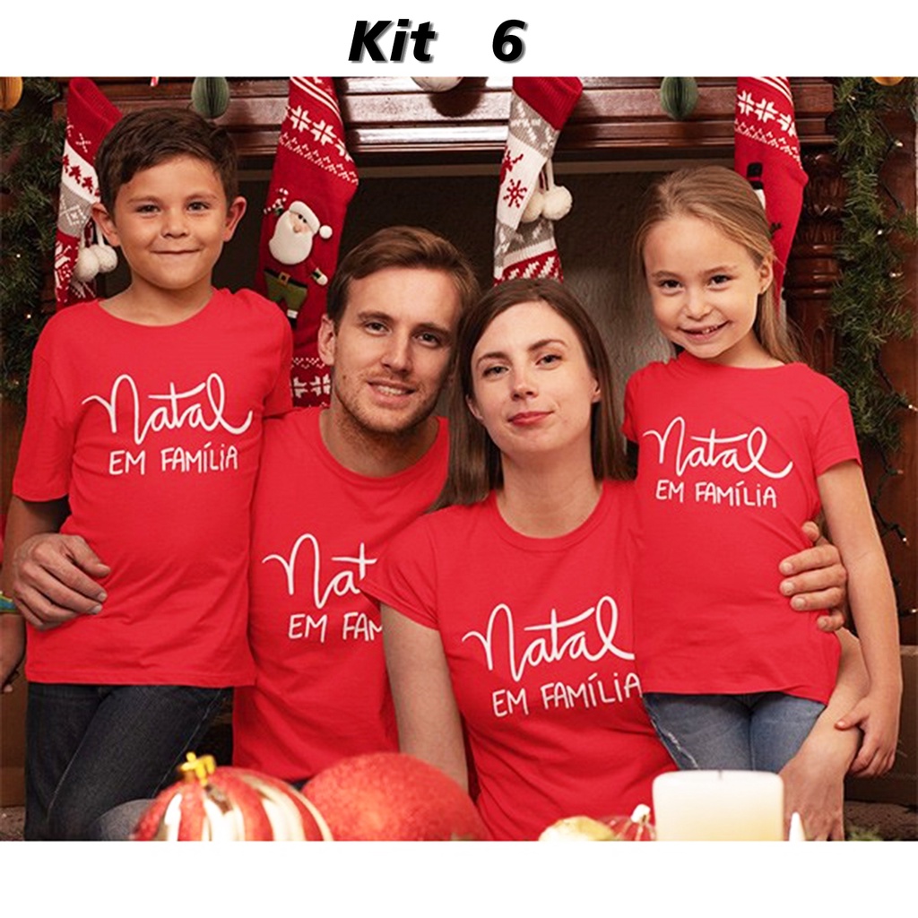 Kit 3 Camisetas Natal Família | Conjunto família | Kit com 3 camisetas  Vermelhas Natal | Compre Já | Vários Modelos | Adulto e Infantil | Shopee  Brasil